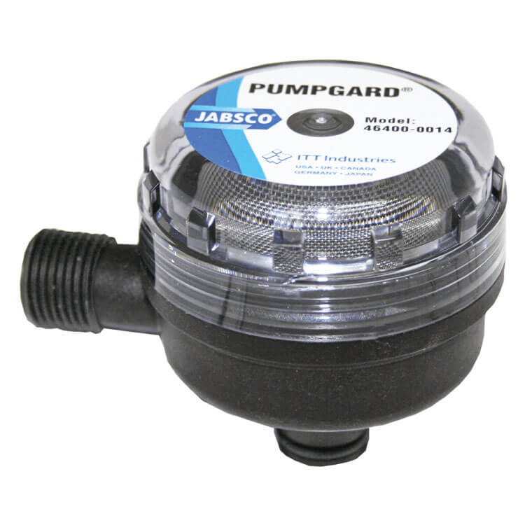 Jabsco pumpgard water pump strainer filter 12mm plugin male BSP thread style