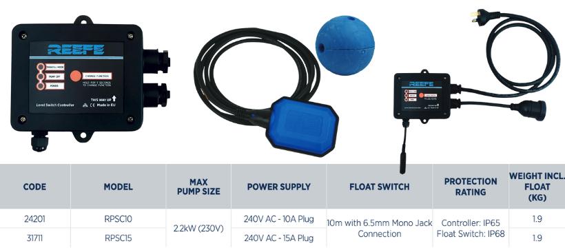 Reefe RPSC10 pump shut off controller specifications