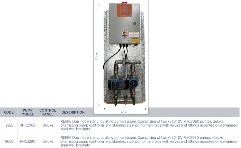 Reefe dual hot water circulator pump set