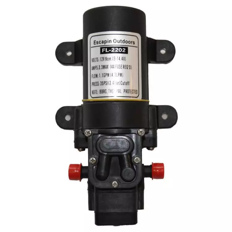 Escaping Outdoors FL2202 12v single tap camp shower pump
