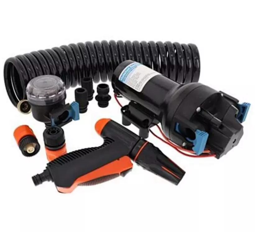 Jabsco Hotshot HD6 washdown saltwater pump kit w hose 12v 70PSI