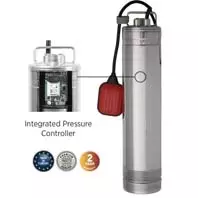 Reefe RPS34E multistage submersible water pressure pump w integrated pressure controller