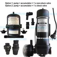 Coffee cart 240v water pump accumulator tank and choice of valve