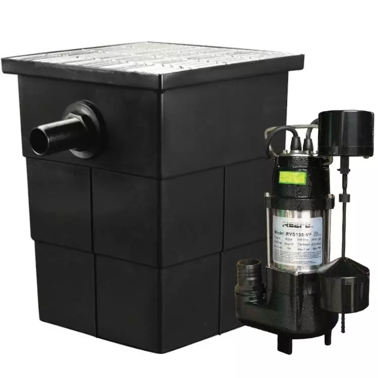 stormwater pump pit kit with RVS155VF sump pump