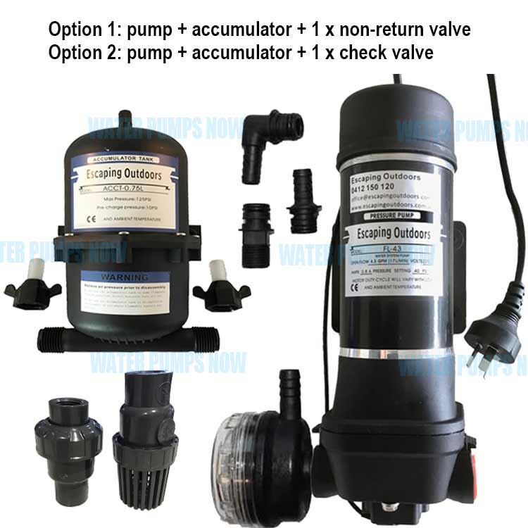 coffee-cat-240v-water-pump-accumulator-tank-and-choice-of-valve - Water Pumps Now