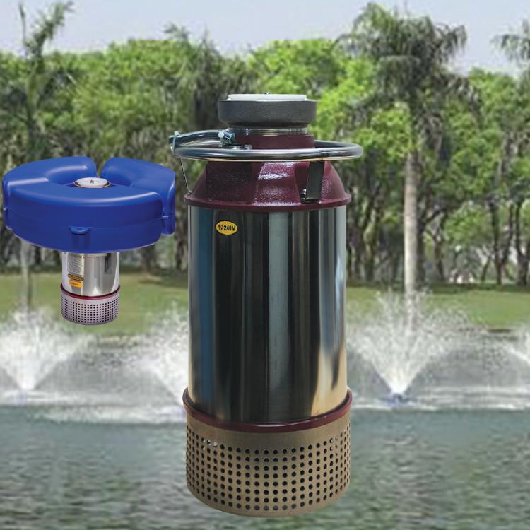 Reefe floating dam aeration pumps