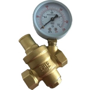 DN half inch brass pressure relief valve with gauge - Water Pumps Now