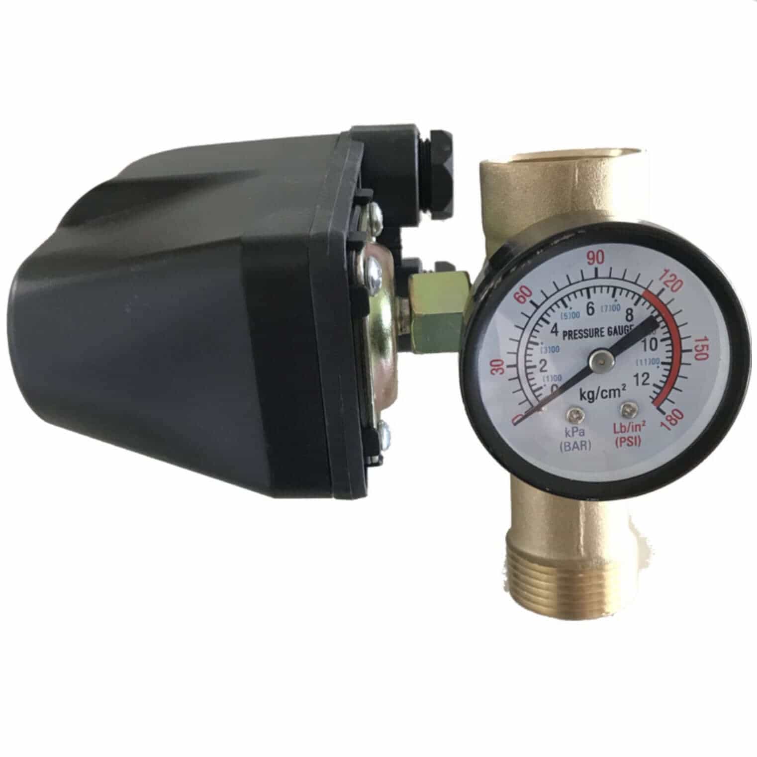 240v water pump pressure switch gauge and tee