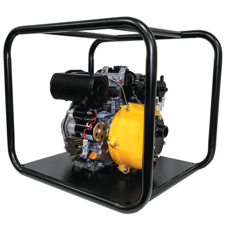 Yanmar and Kohler diesel twin impeller firefighting pump with roll frame