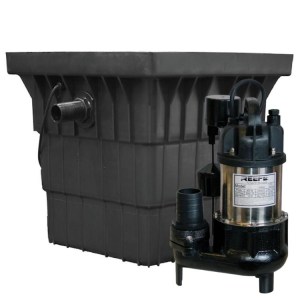 Reefe grey water sump pump system in poly pit with RVS250VF pump