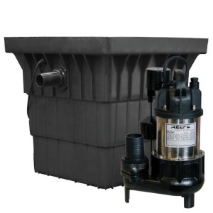 Reefe grey water sump pump system in poly pit with RVS250VF sump pump - Water Pumps Now Australia