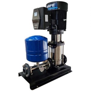 VMR10-12T variable speed vertical multistage pump set w pump motor VSD base and discharge manifold