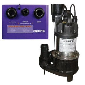 undersink pump system with Reefe RVS200VF vortex sump pump